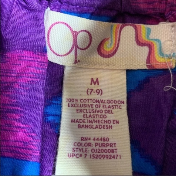 OP strapless summer abstract print dress with ruffle - Picture 2 of 5